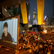Protesters watch the talk at the Admiralty camp.